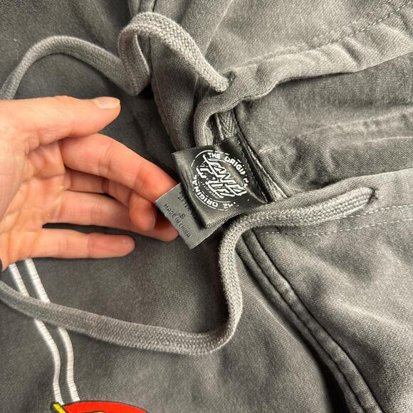 Grey "santa cruz" skateboards graphic grey hoodie sweatshirt - size small - Picture 6 of 8